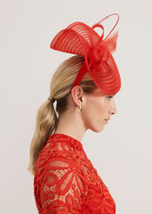 Red Twist Fascinator - Red