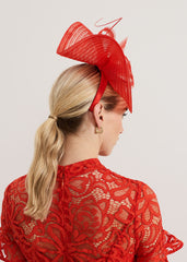 Red Twist Fascinator - Red