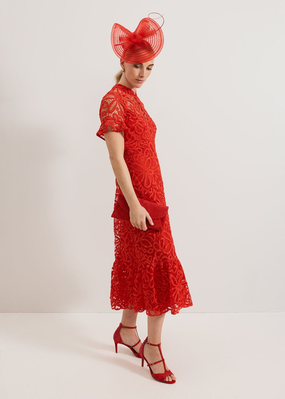 Red Twist Fascinator - Red