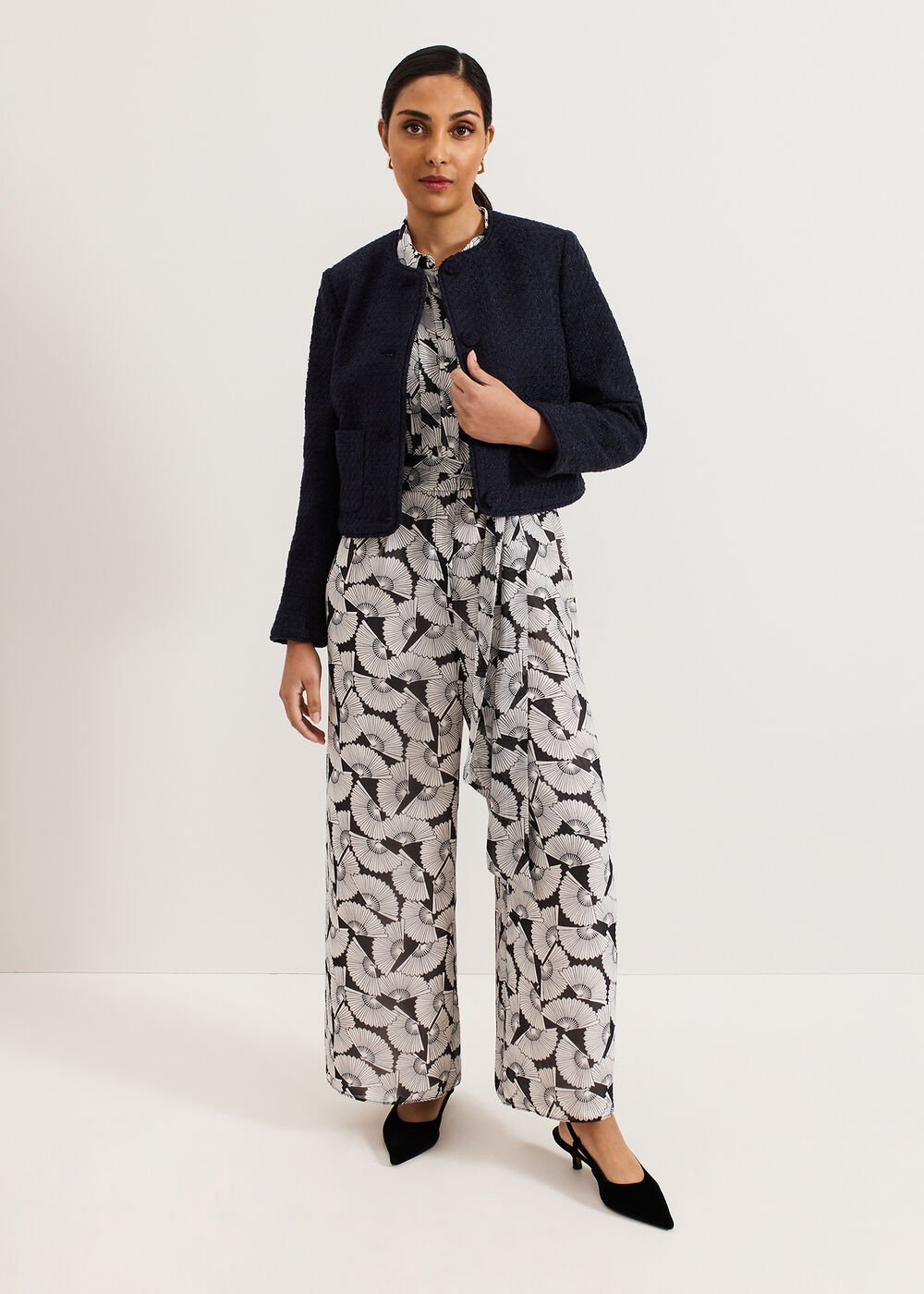 Petite Janine Jumpsuit - Navy/Ivory