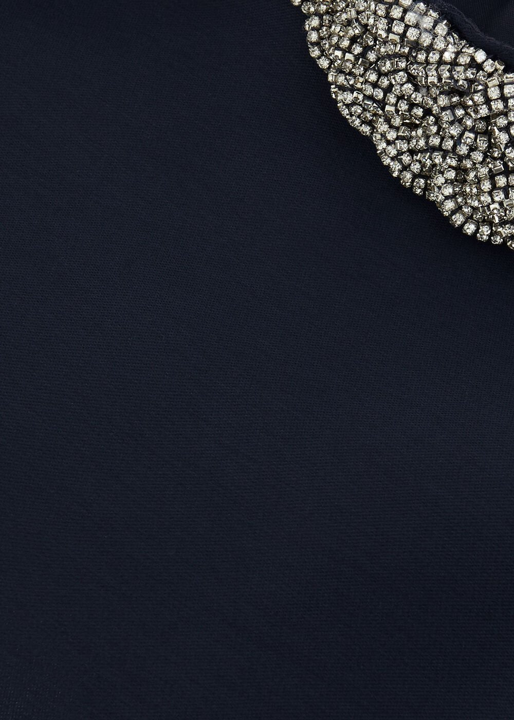 Audrey Jewelled Neck Navy Midi Dress - Navy