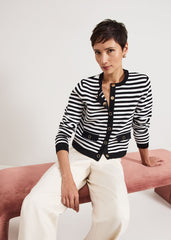 Evie Stripe Jacket - Black/Ivory
