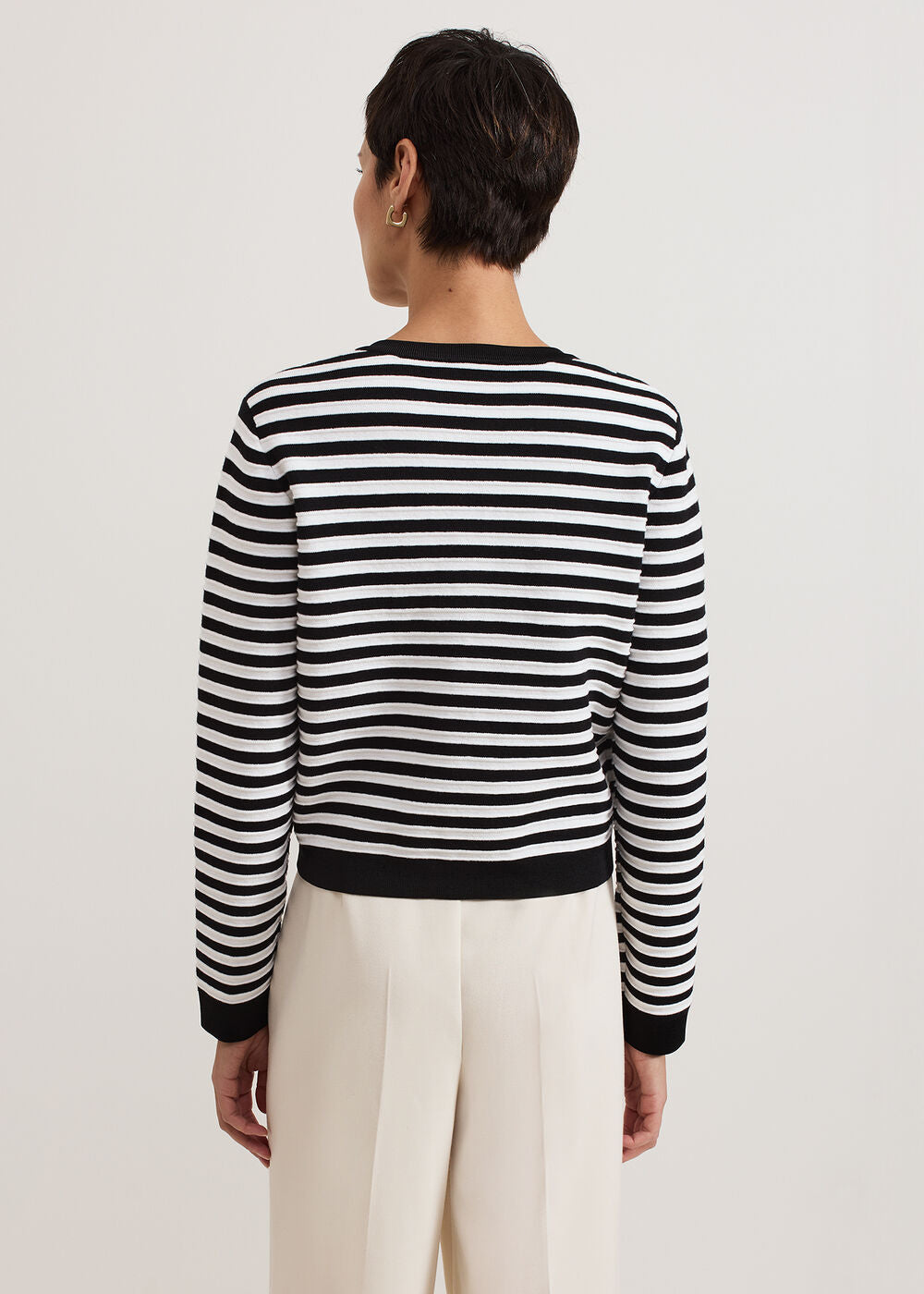 Evie Stripe Jacket - Black/Ivory