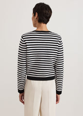 Evie Stripe Jacket - Black/Ivory