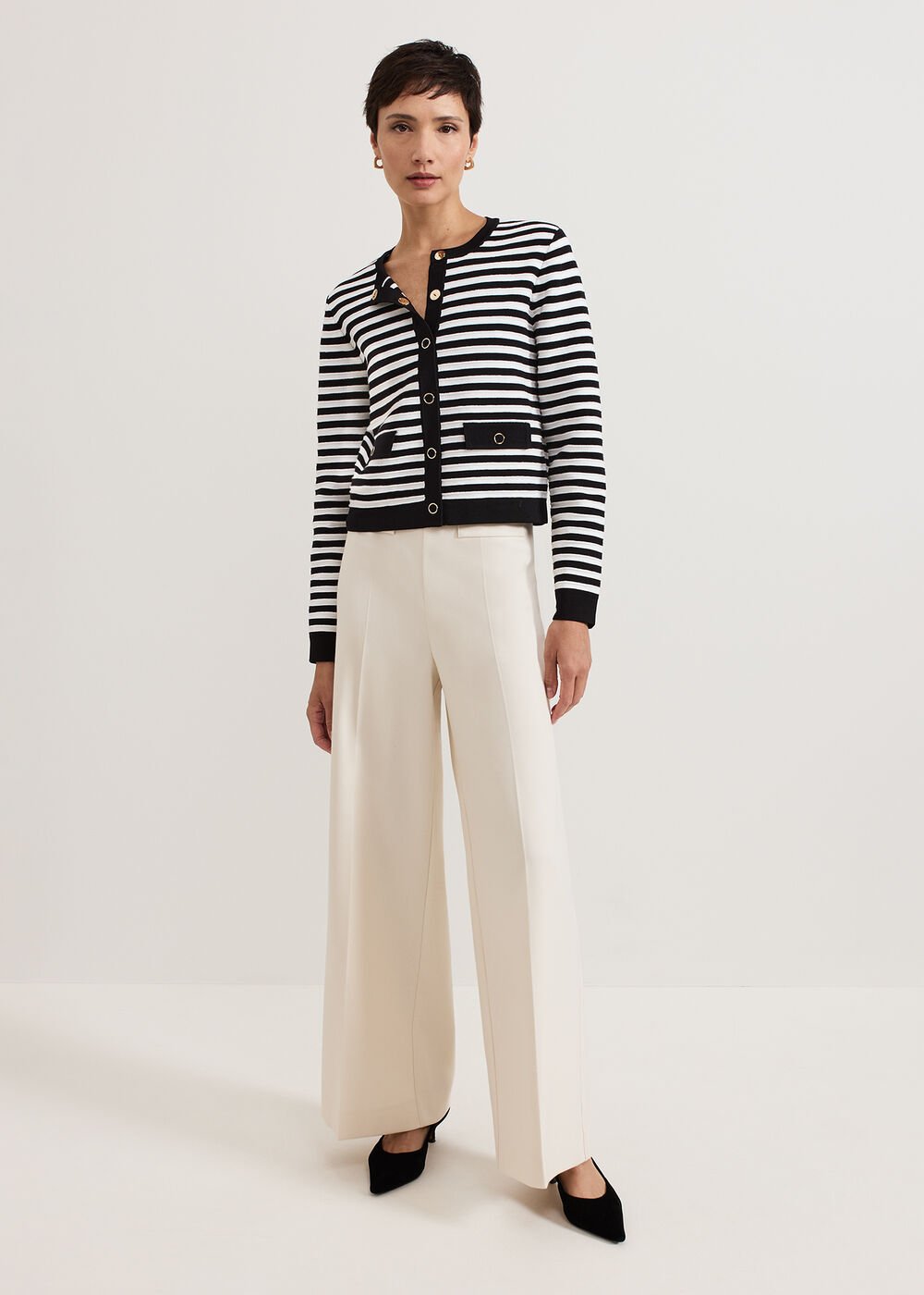 Evie Stripe Jacket - Black/Ivory