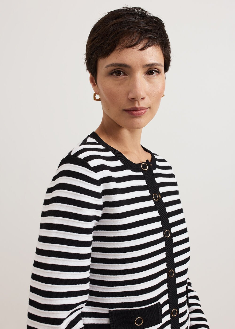 Evie Stripe Jacket - Black/Ivory