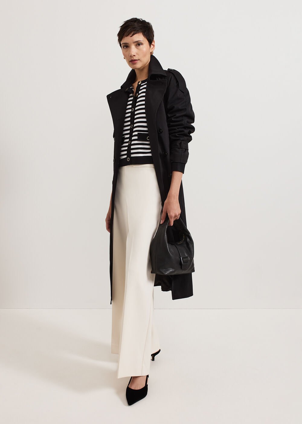 Evie Stripe Jacket - Black/Ivory
