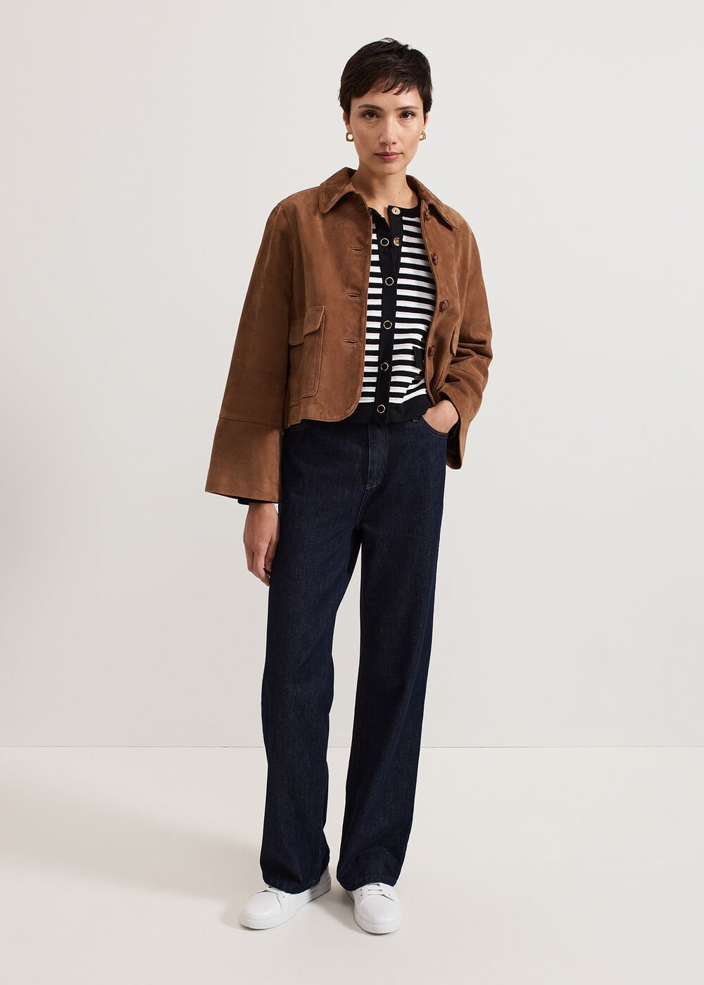 Evie Stripe Jacket - Black/Ivory