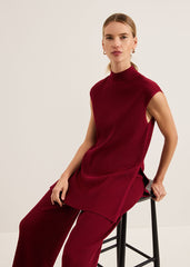 Lori Ribbed Tunic - Burgundy