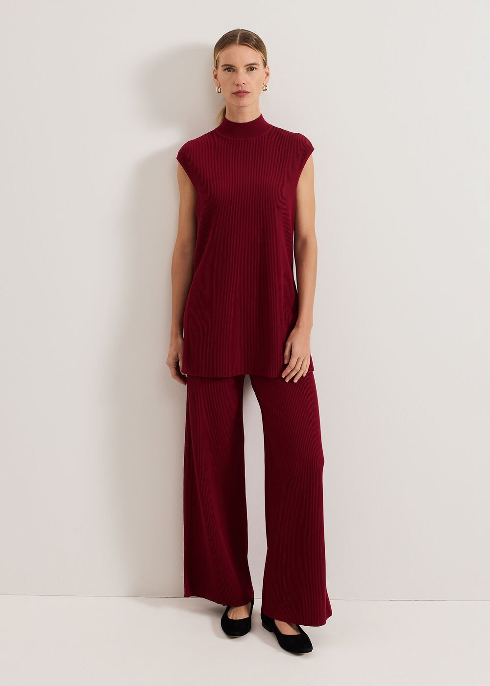 Lori Ribbed Tunic - Burgundy