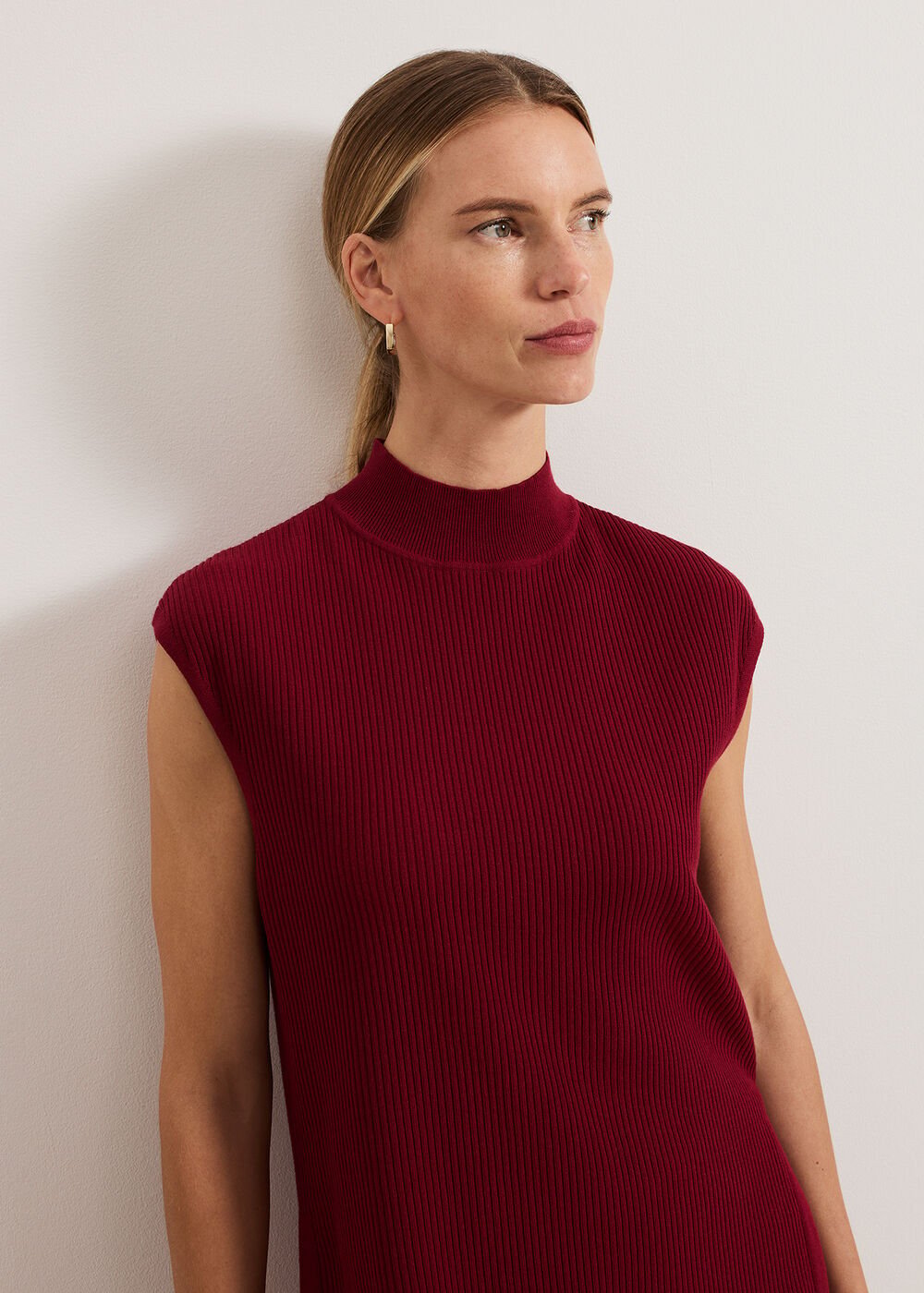 Lori Ribbed Tunic - Burgundy
