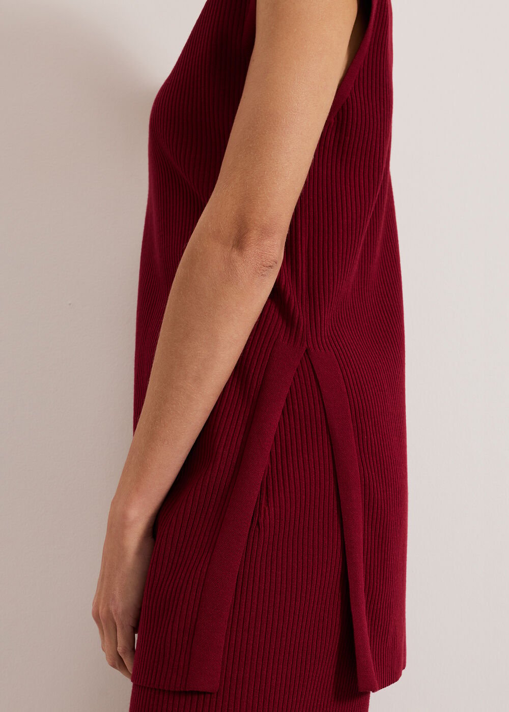 Lori Ribbed Tunic - Burgundy