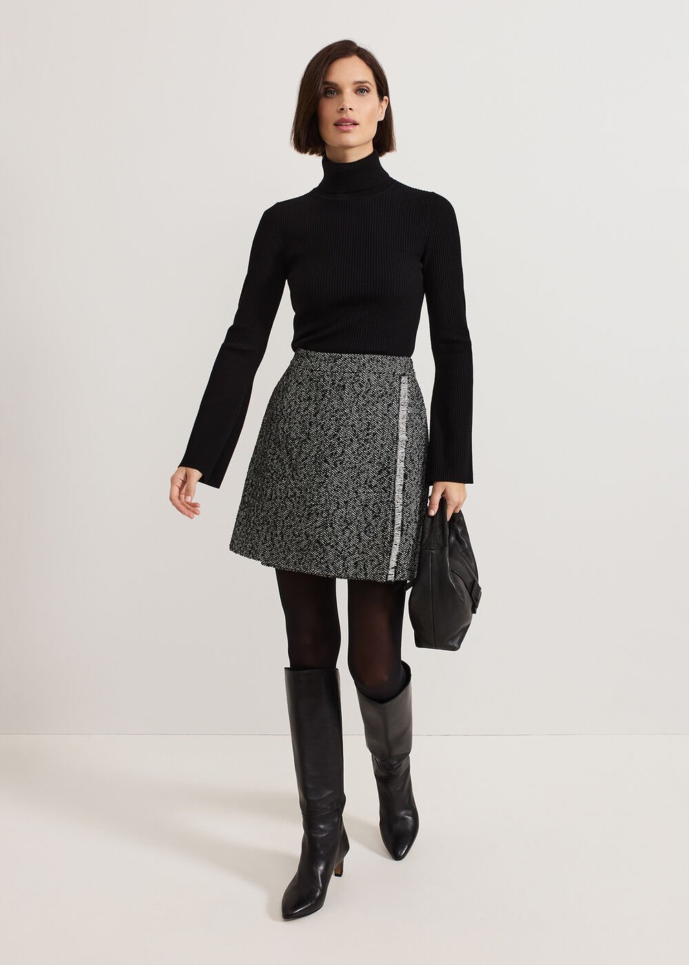 Ayame Textured Skirt - Black