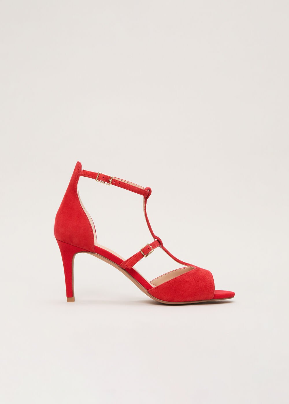 Red T Bar Sandals - Red