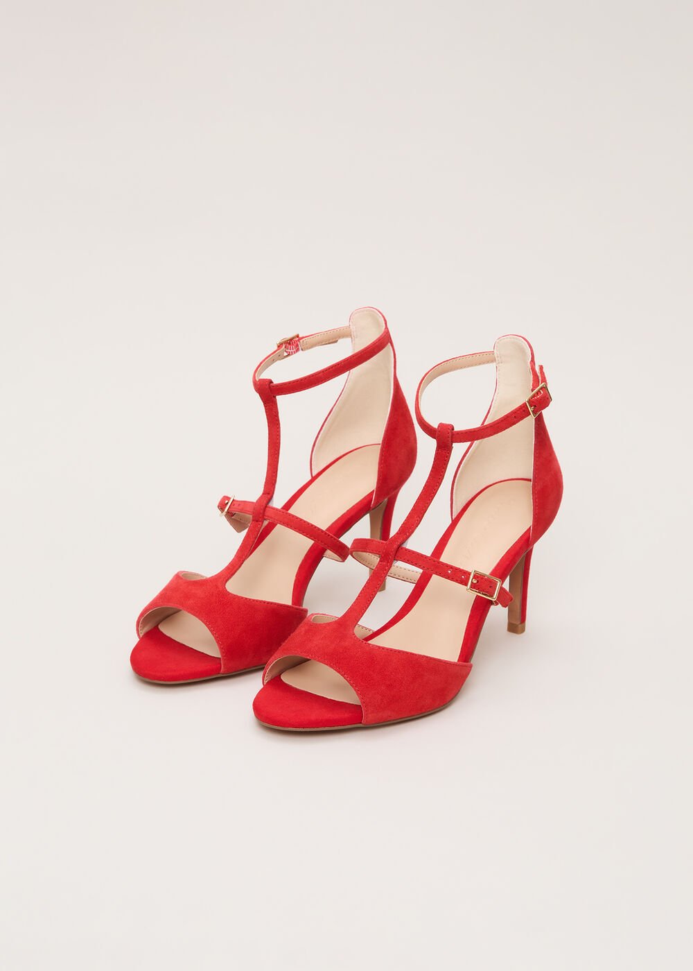 Red T Bar Sandals - Red