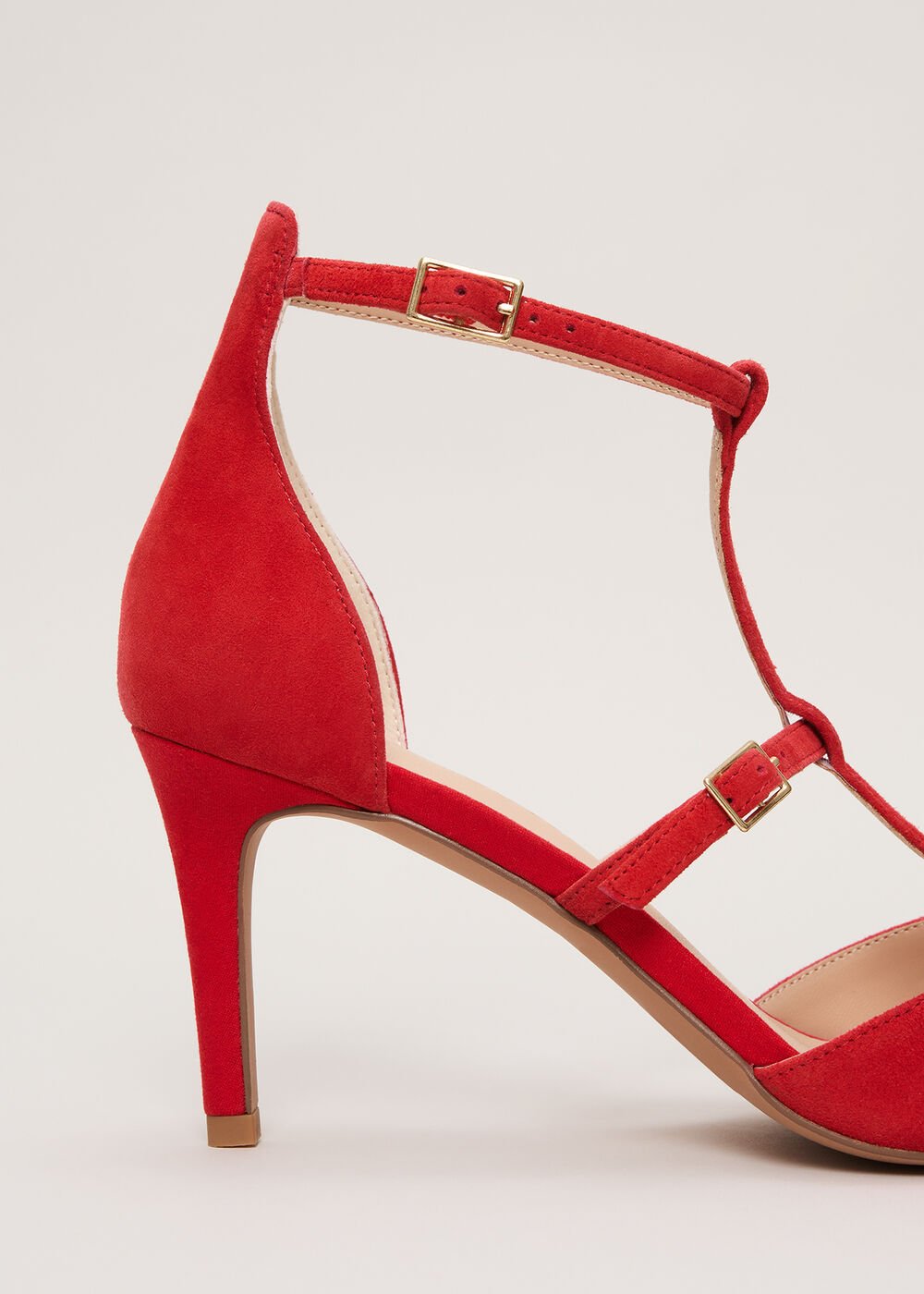 Red T Bar Sandals - Red
