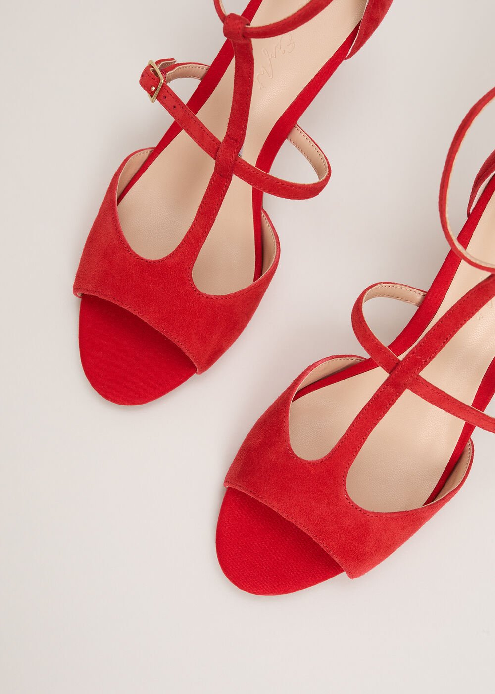 Red T Bar Sandals - Red