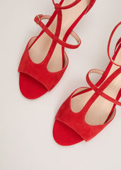 Red T Bar Sandals - Red