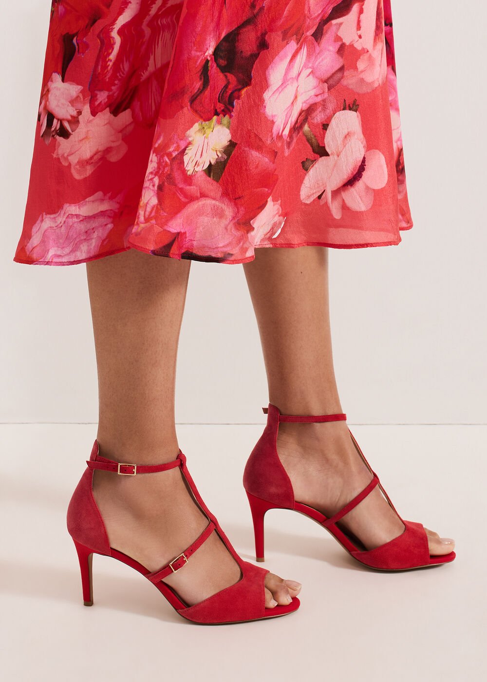 Red T Bar Sandals - Red