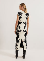 Beth Jacqaurd Dress - Black/Ivory
