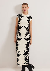 Beth Jacqaurd Dress - Black/Ivory
