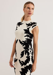 Beth Jacqaurd Dress - Black/Ivory