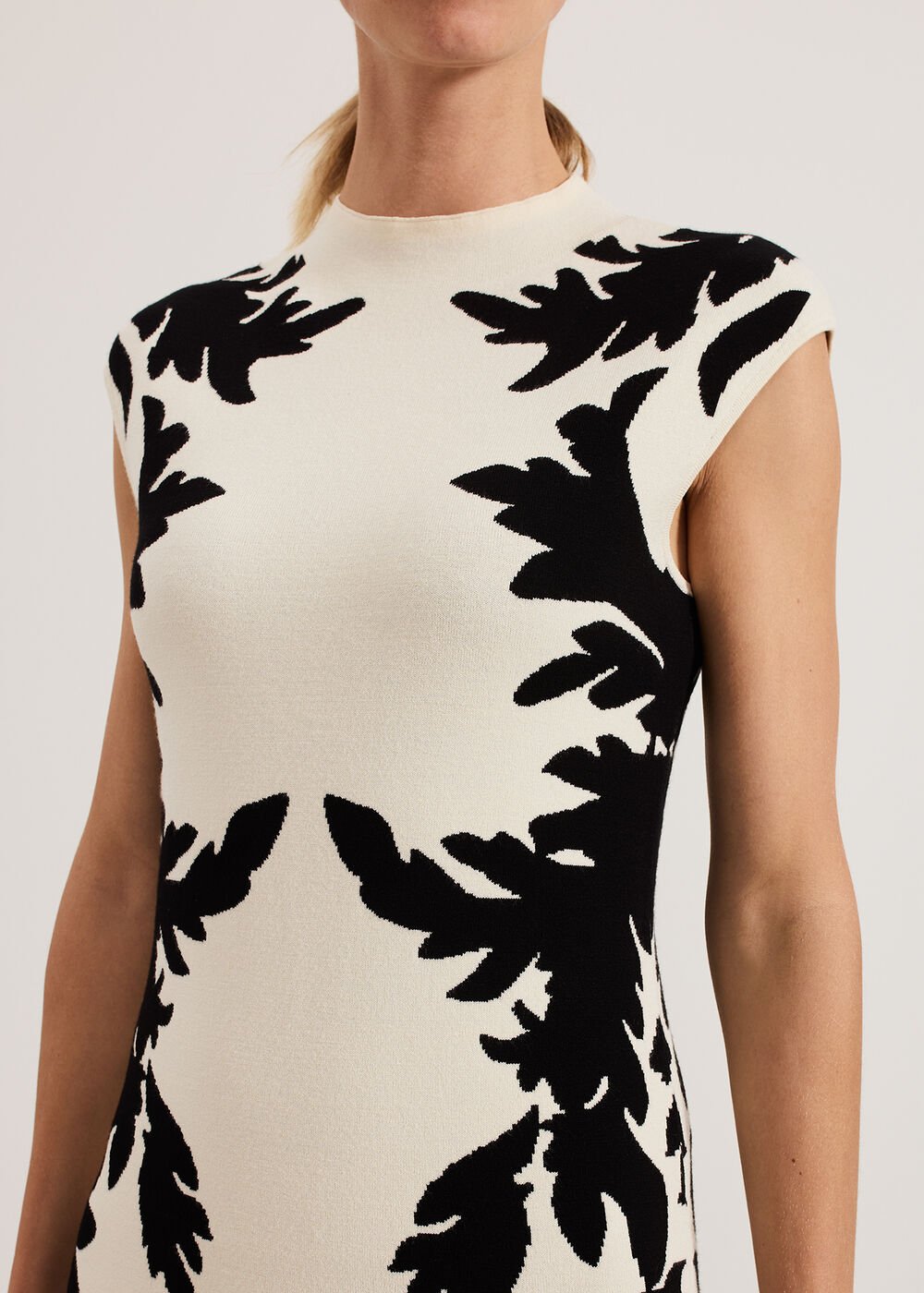 Beth Jacqaurd Dress - Black/Ivory