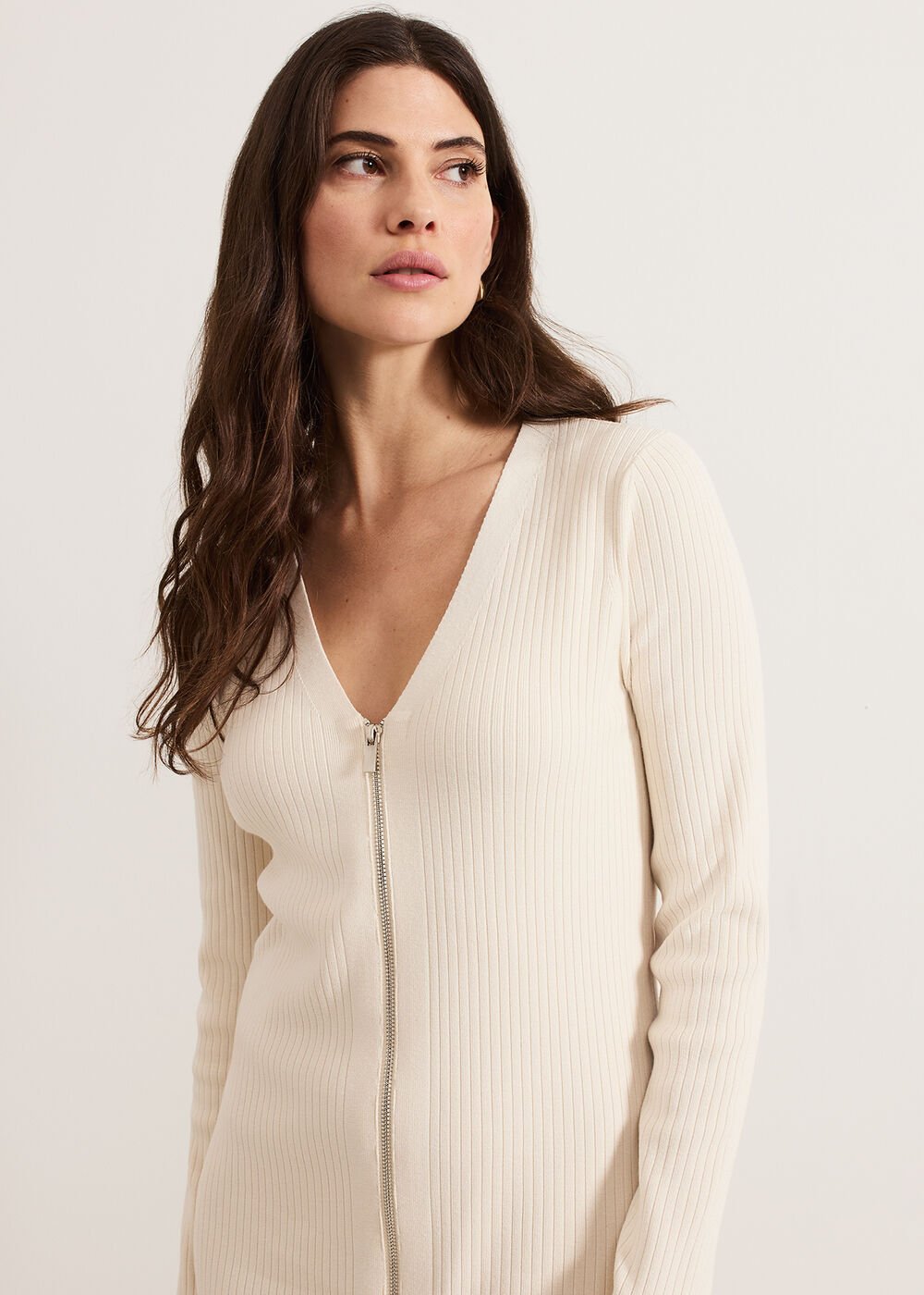 Ella Ribbed Dress - Natural