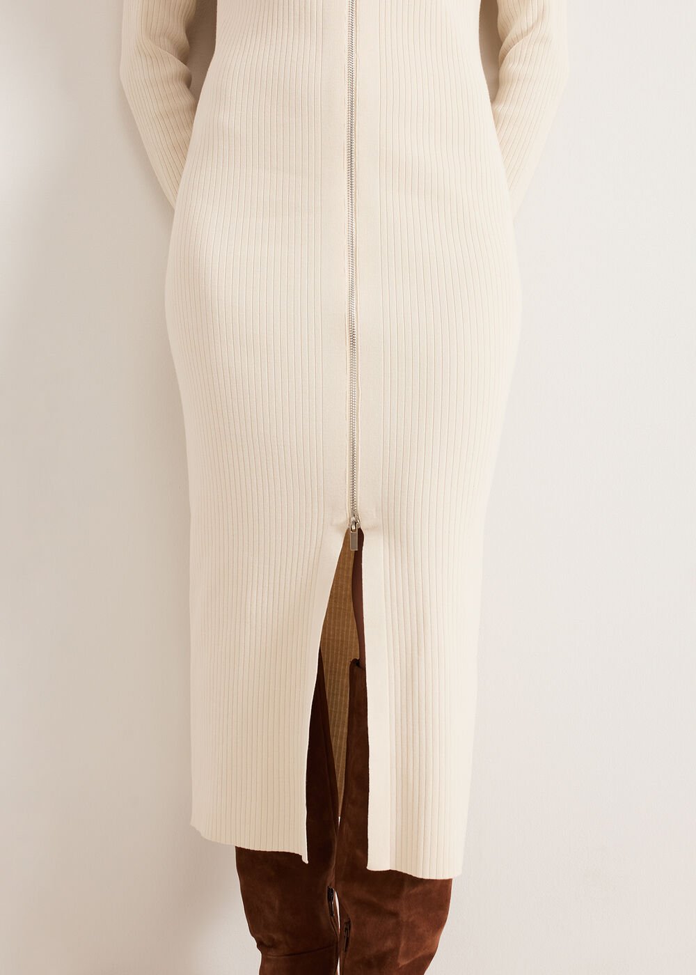 Ella Ribbed Dress - Natural