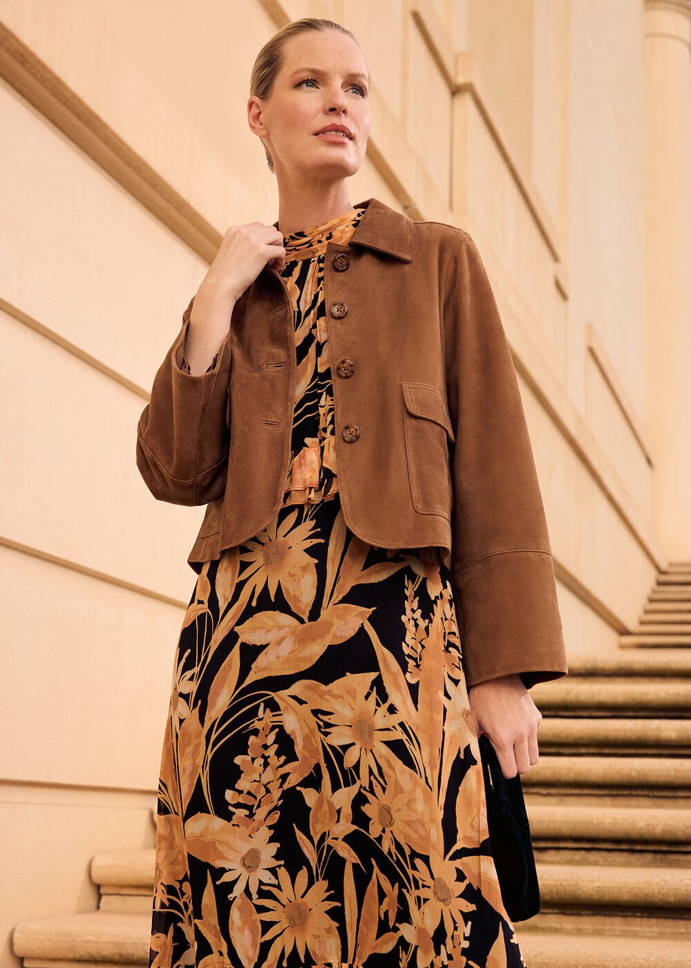 Indira Suede Jacket - Tan