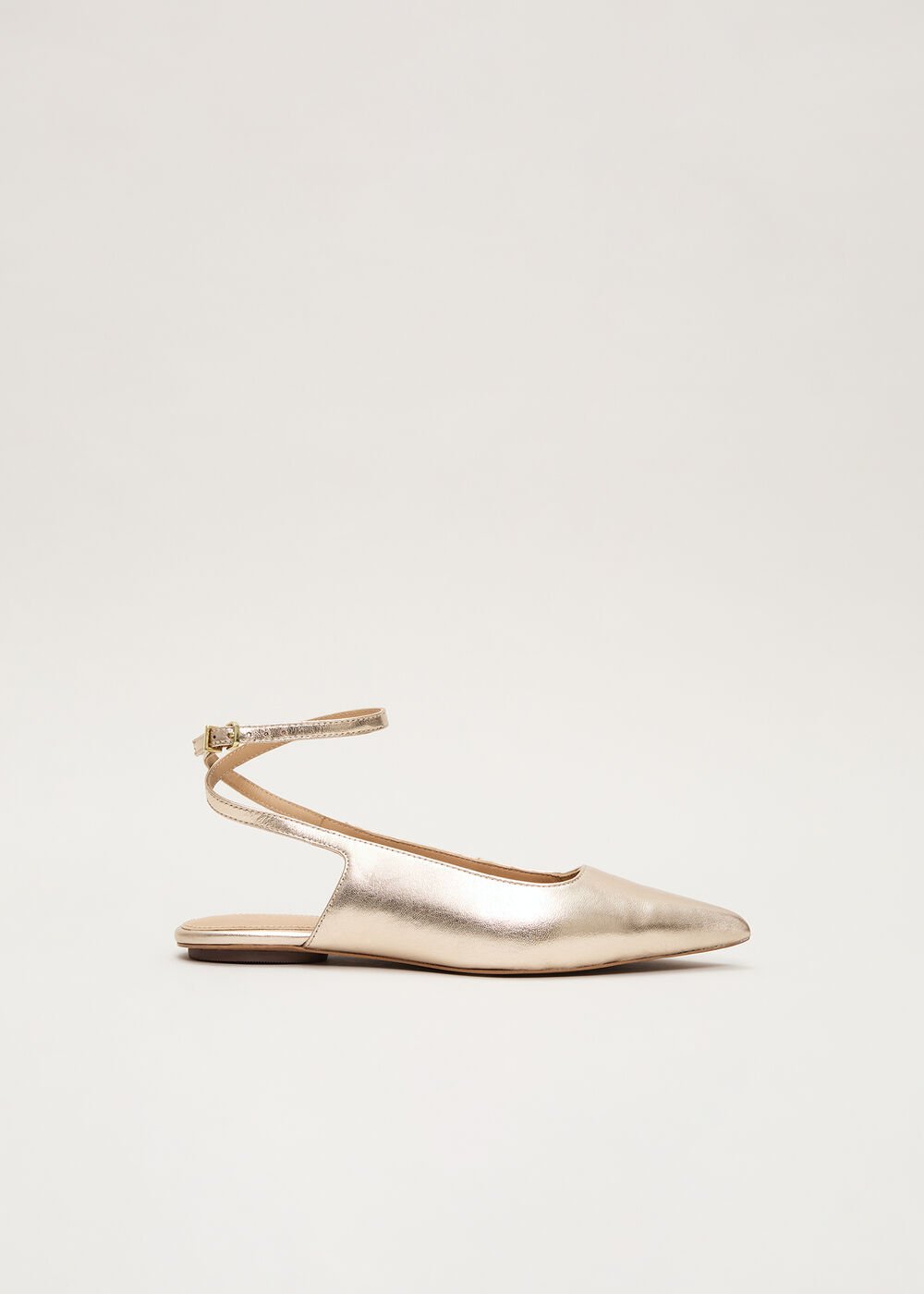 Gold Flat Shoes - Gold
