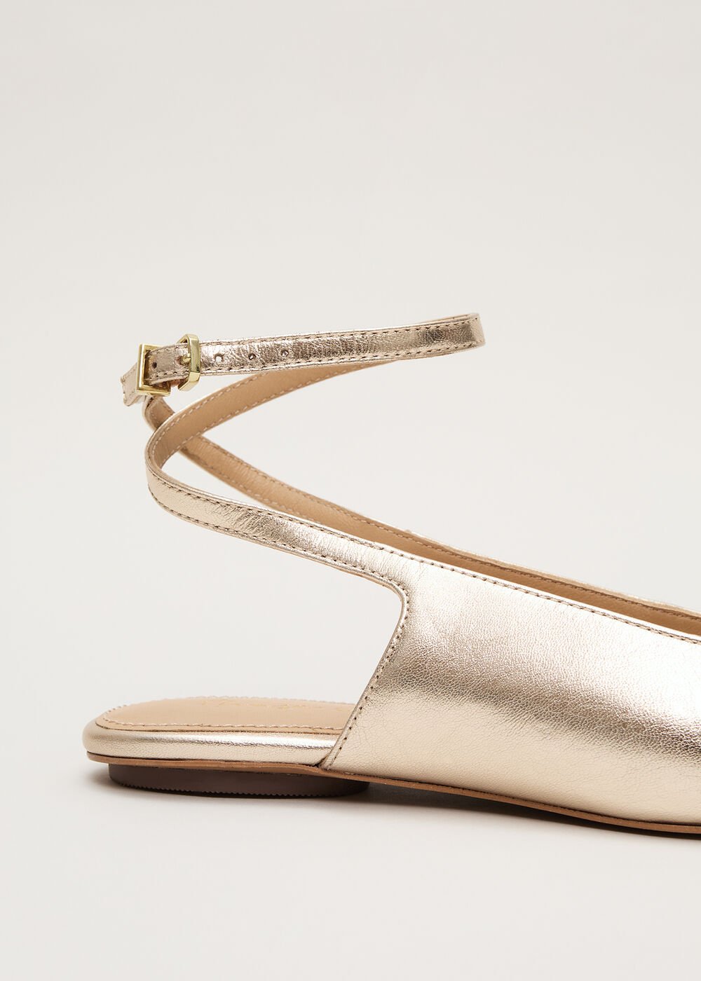 Gold Flat Shoes - Gold