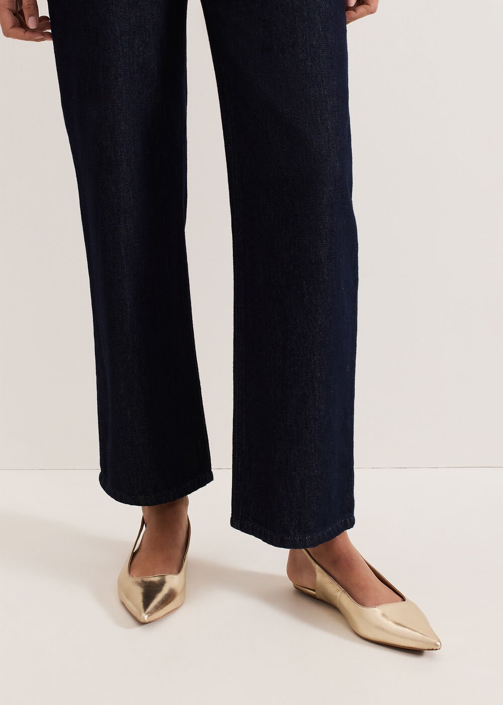 Gold Flat Shoes - Gold