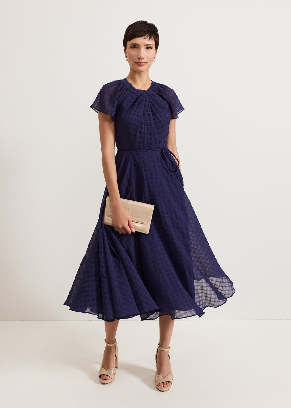 Gwen Textured Dress - Navy