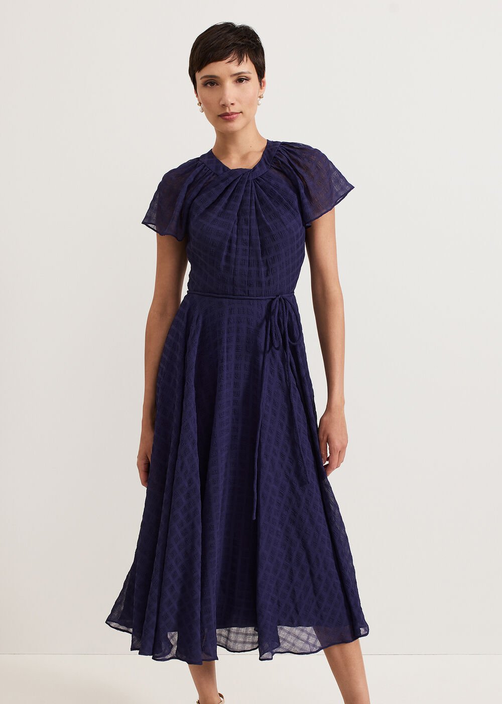 Gwen Textured Dress - Navy