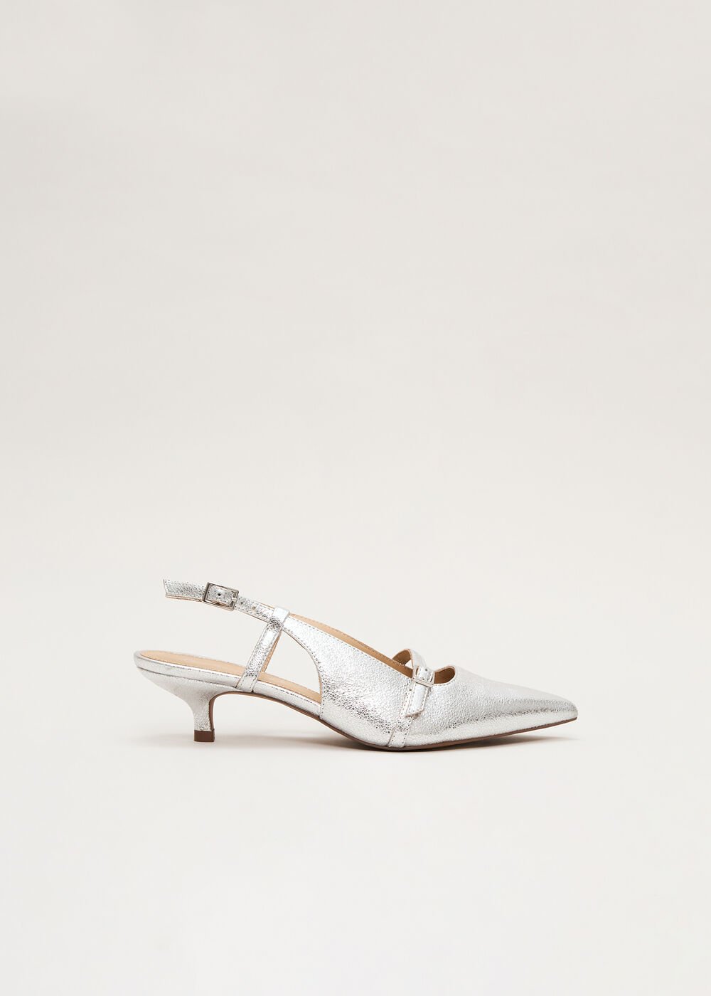 Silver Kitten Heel - Silver
