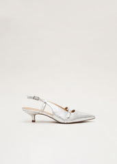 Silver Kitten Heel - Silver