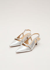 Silver Kitten Heel - Silver