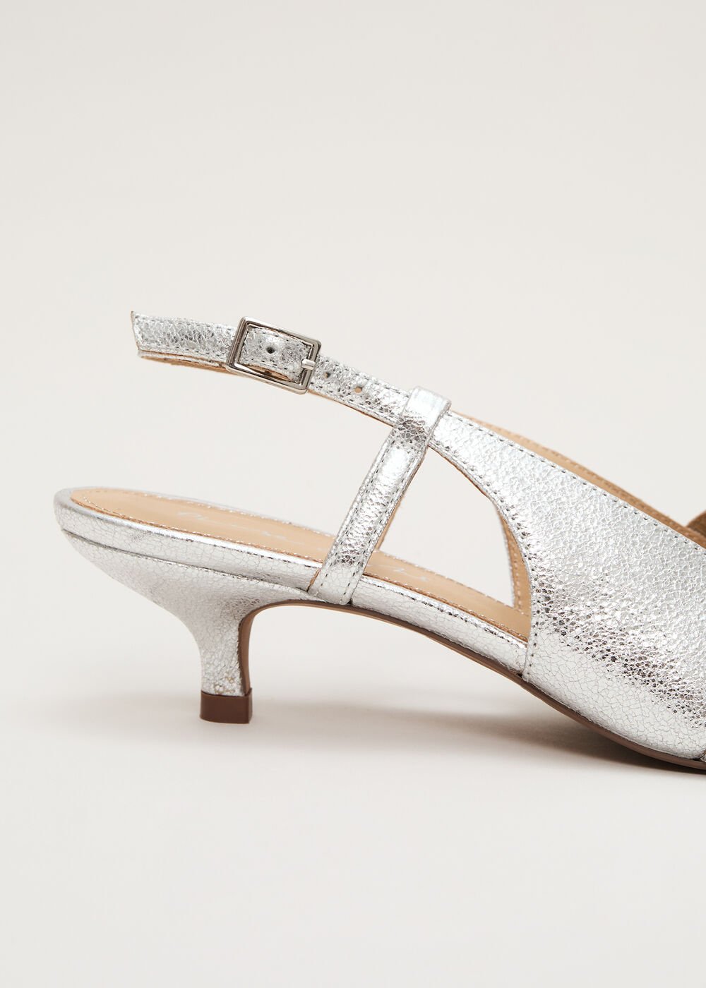 Silver Kitten Heel - Silver