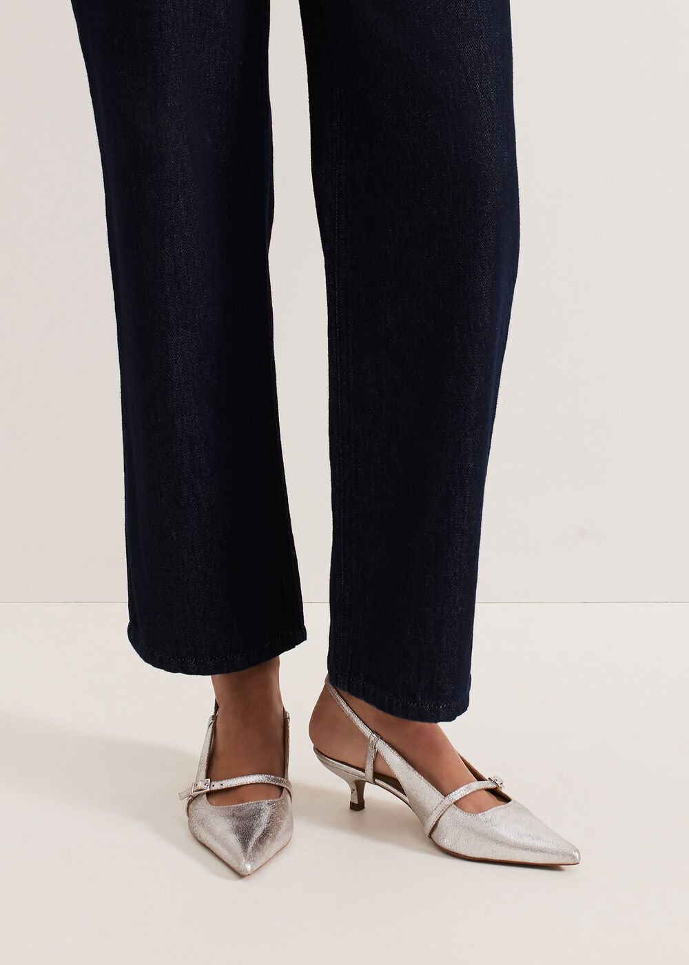 Silver Kitten Heel - Silver