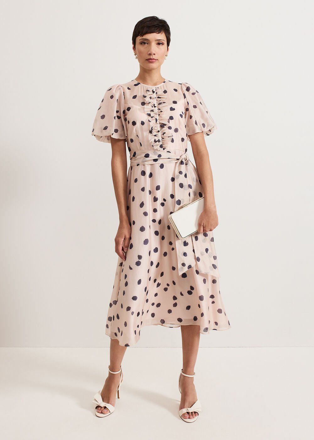 Nicola Spot Dress - Pale Pink