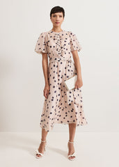 Nicola Spot Dress - Pale Pink