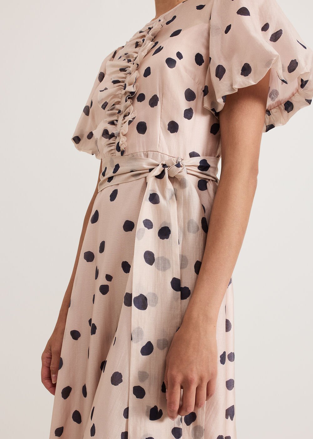 Nicola Spot Dress - Pale Pink
