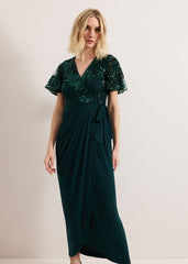 Minty Wrap Dress - Dark Green