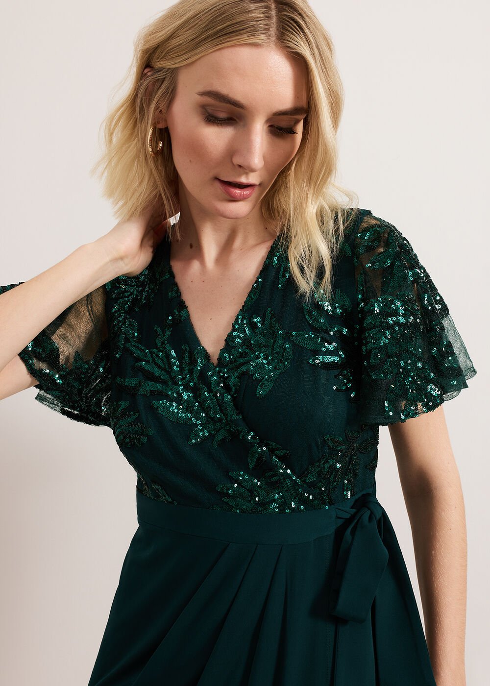 Minty Wrap Dress - Dark Green