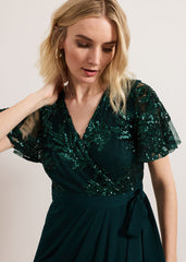 Minty Wrap Dress - Dark Green