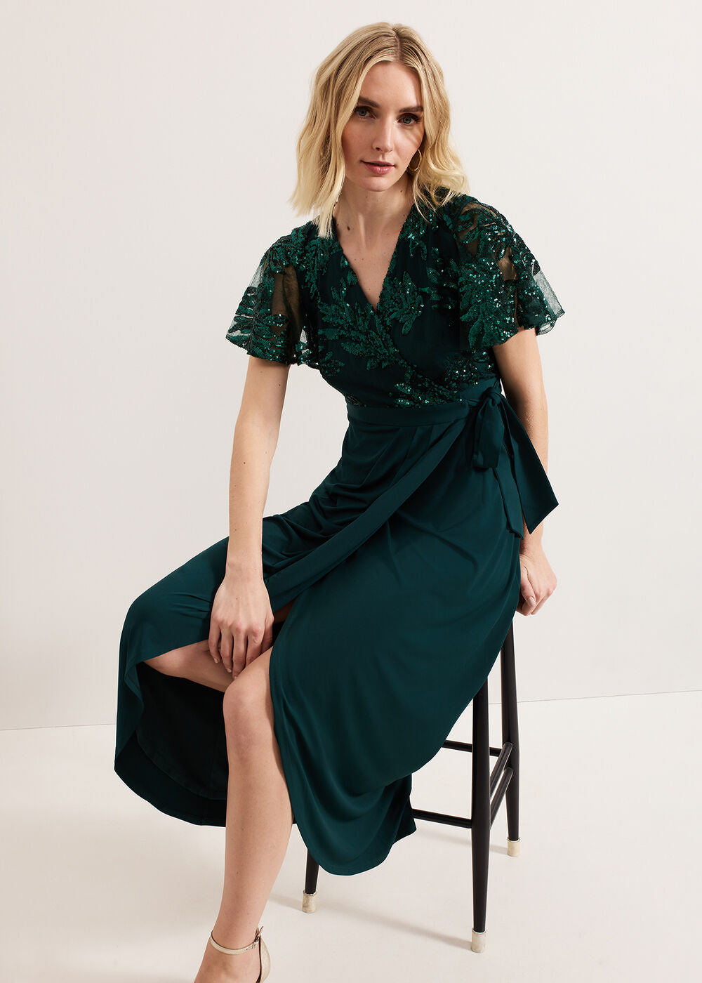 Minty Wrap Dress - Dark Green