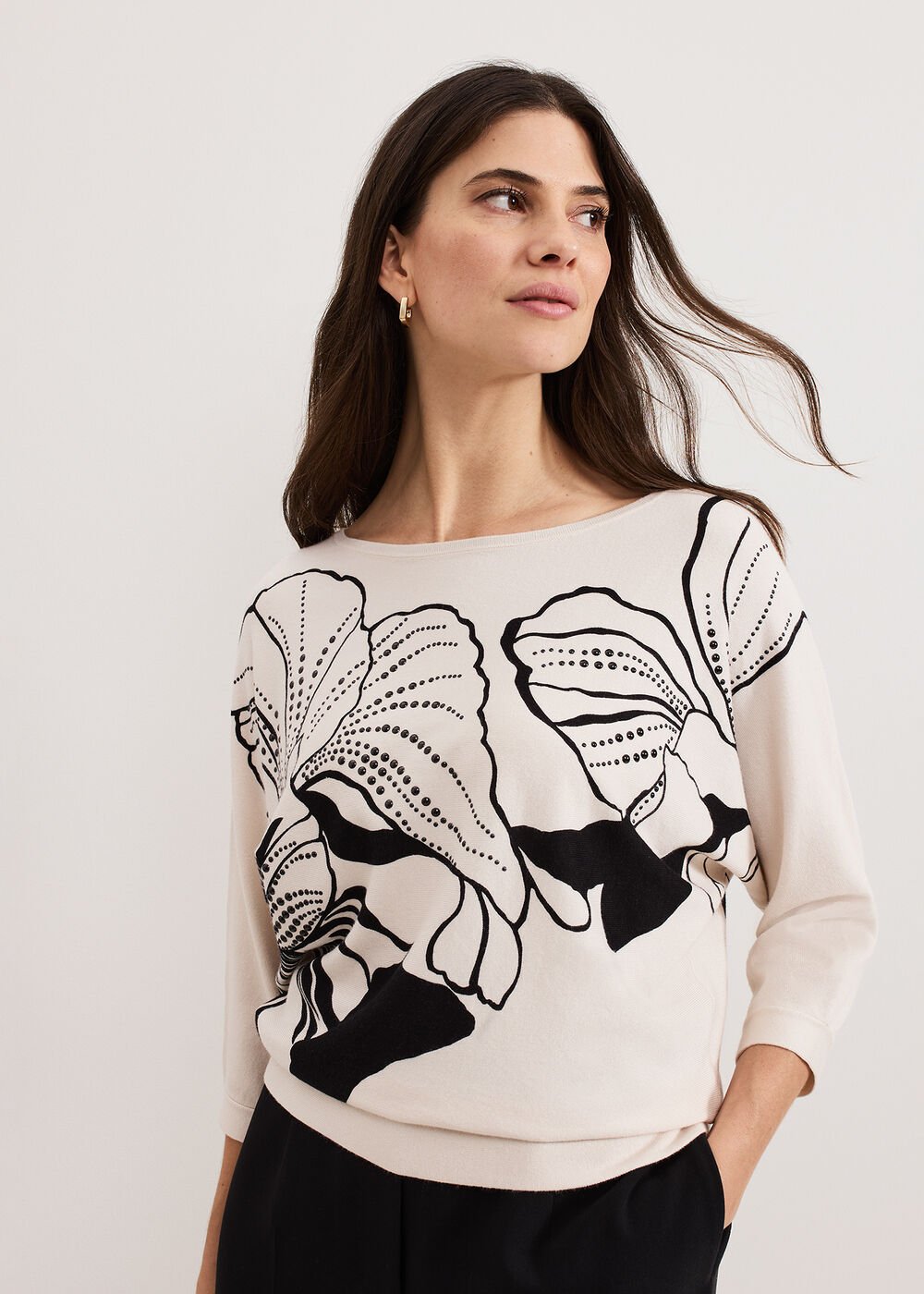 Poppie Studd Top - Black/Ivory