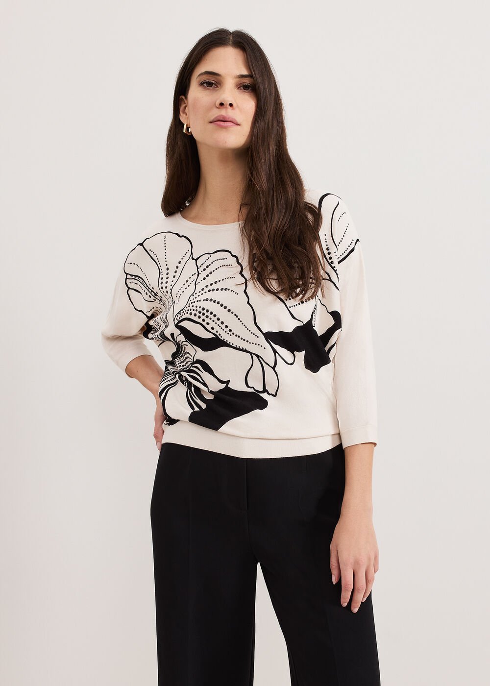 Poppie Studd Top - Black/Ivory