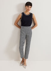 Carmella Trouser - Navy/Ivory